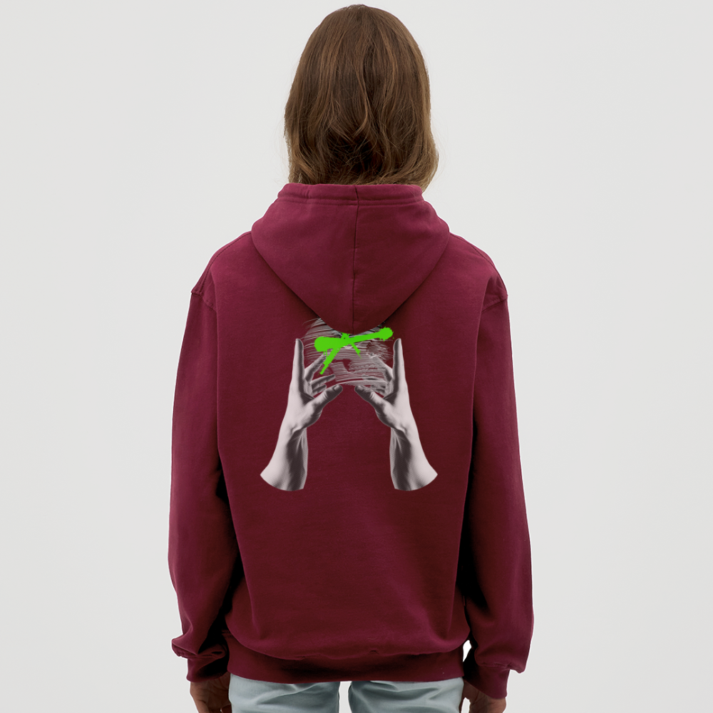 SUDADERA MANUAL SKULL - rojo bordeaux