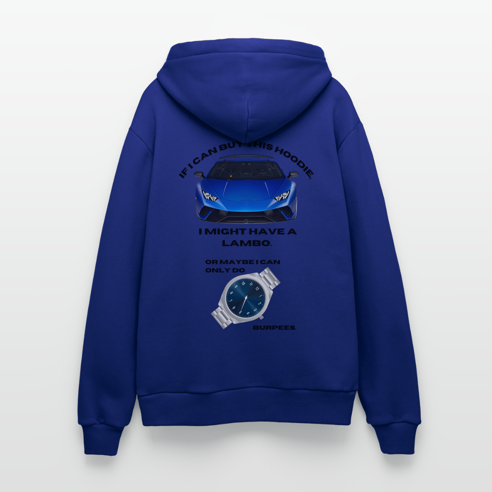 00 caro Sudadera con capucha ecológica de corte relaxed fabricada en la UE - Iconic Blue