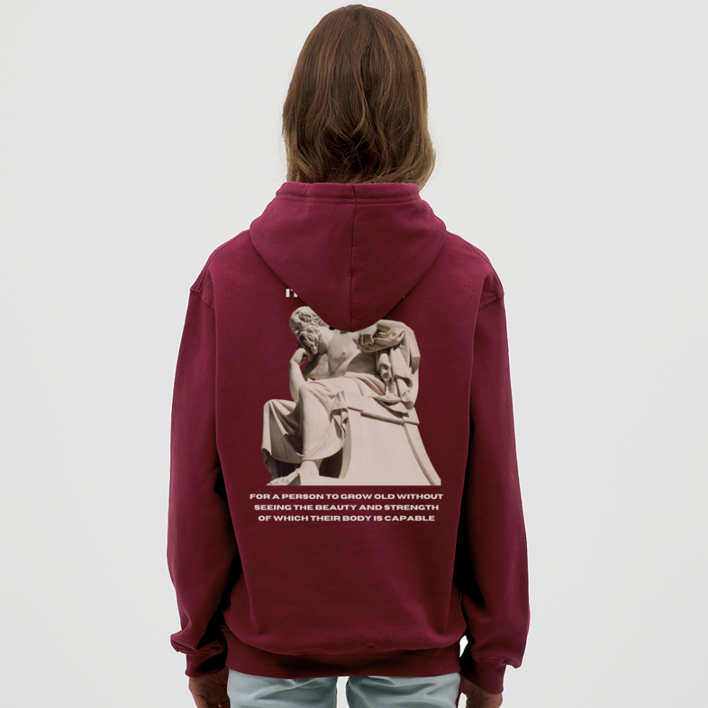 SUDADERA MEMENTO MORI - rojo bordeaux