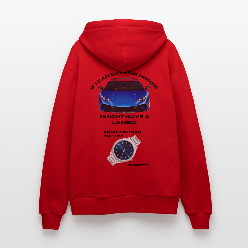 00 caro Sudadera con capucha ecológica de corte relaxed fabricada en la UE - rojo