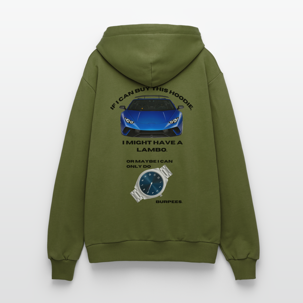 00 caro Sudadera con capucha ecológica de corte relaxed fabricada en la UE - MOSS GREEN