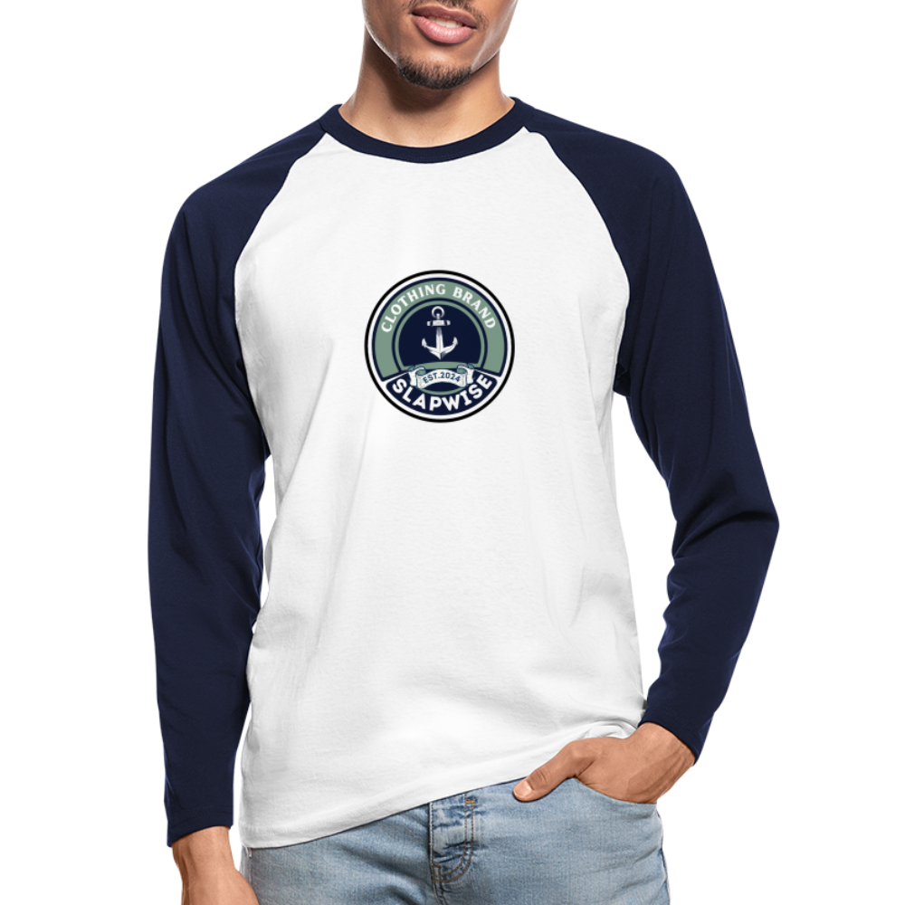 RAGLAN MANGA LARGA OCEAN - blanco/azul marino