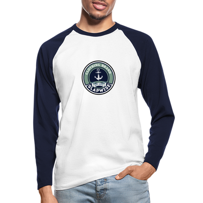 RAGLAN MANGA LARGA OCEAN - blanco/azul marino