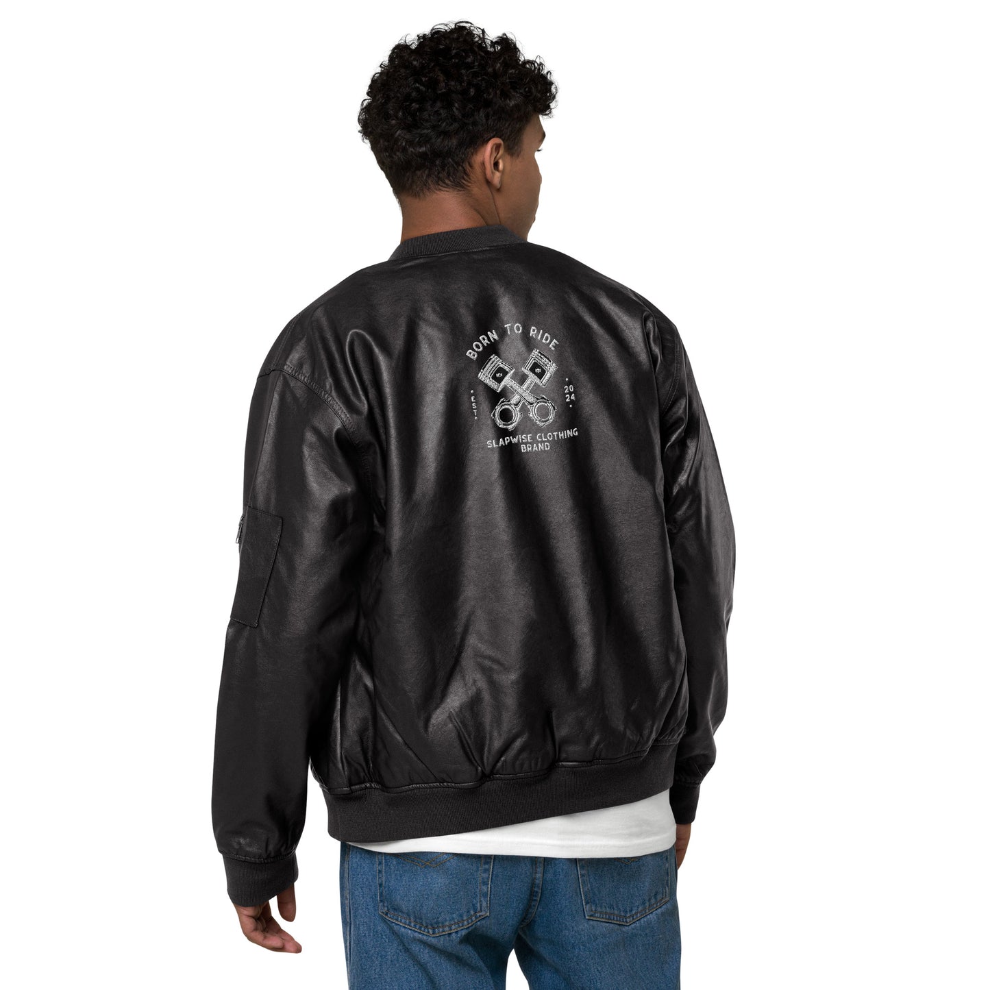 LEATHER BOMBER JACKET SKYLINE